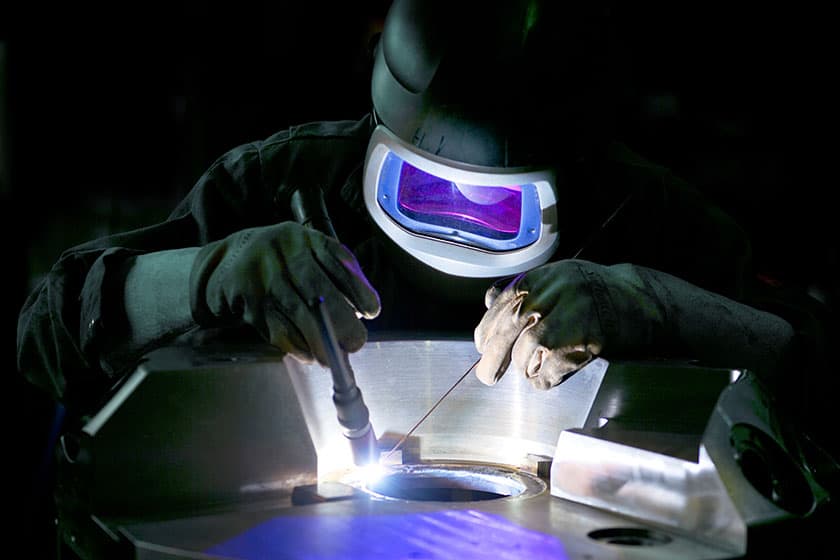 Welder doing TIG welding