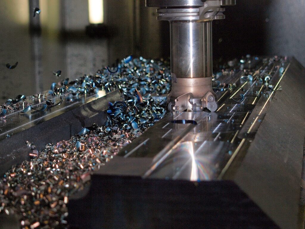 CNC milling machine leaves behind metal scraps